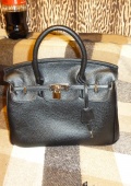 Сумка дамская, черная (копия сумки Birkin)