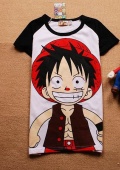 Женская футболка women cotton shortsleeve cartoon T-shirt summer One Piece luffy